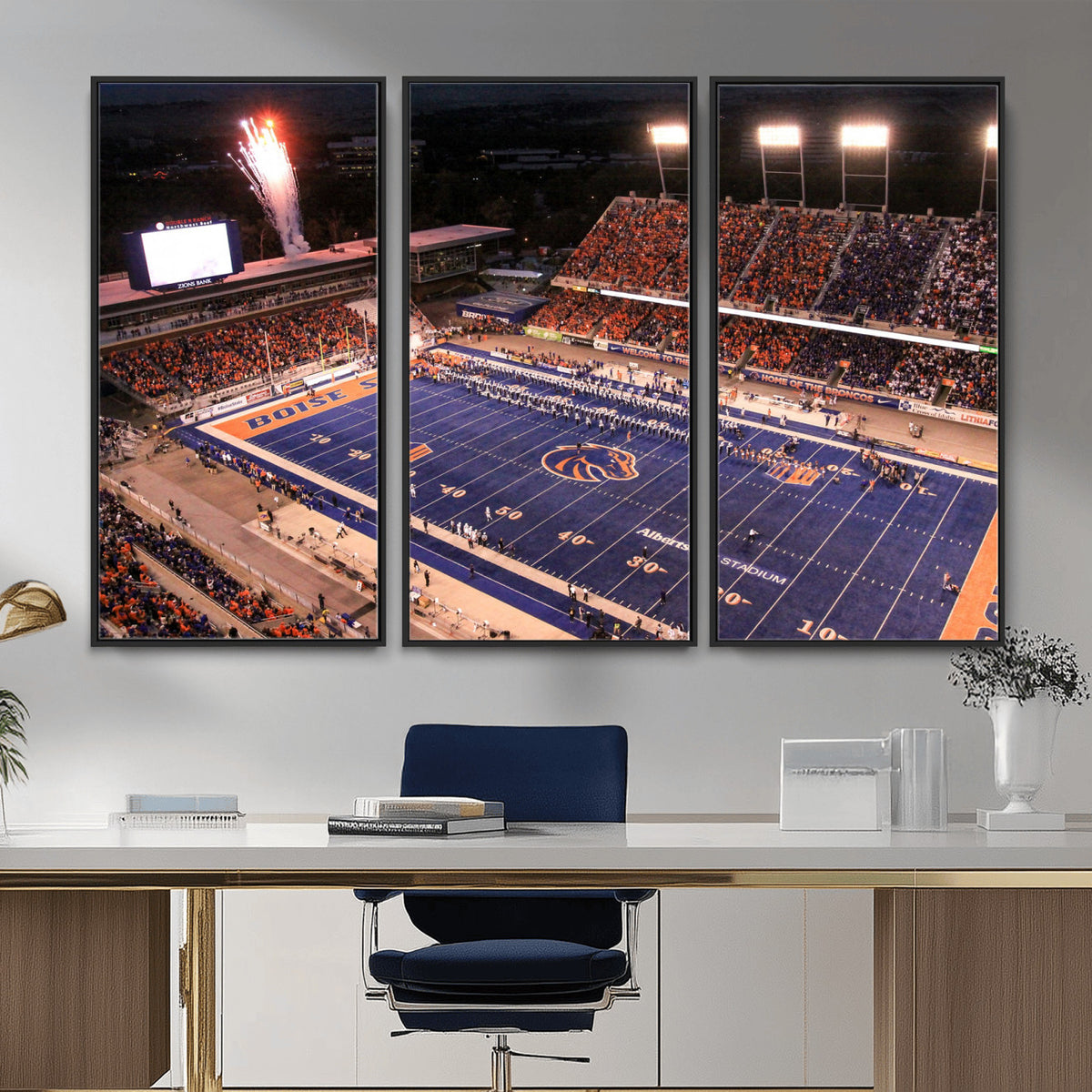BS1001S-MGV-CV-36X24 - Boise State Broncos Albertsons Stadium Wall Art Canvas Print