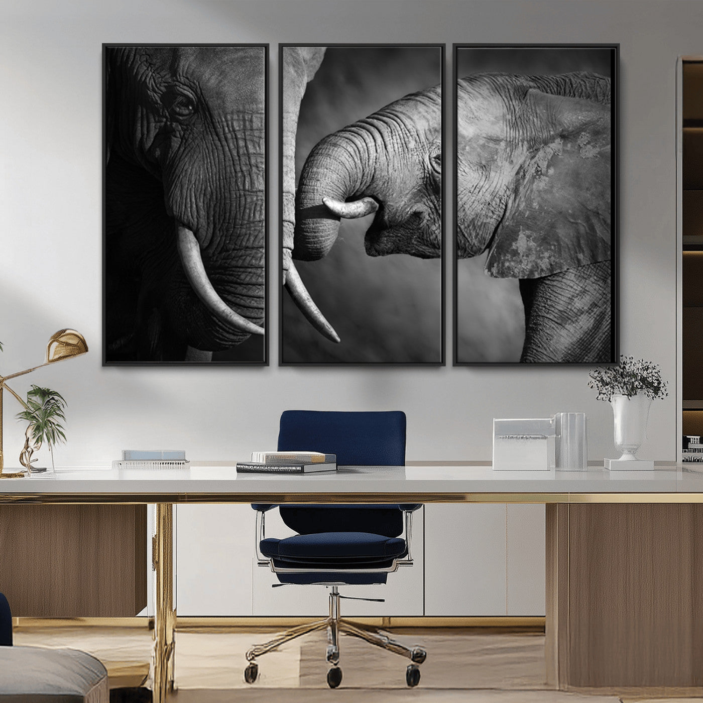 MGV-FC-48X32-3P - Wild Elephant Wall Art Canvas Print