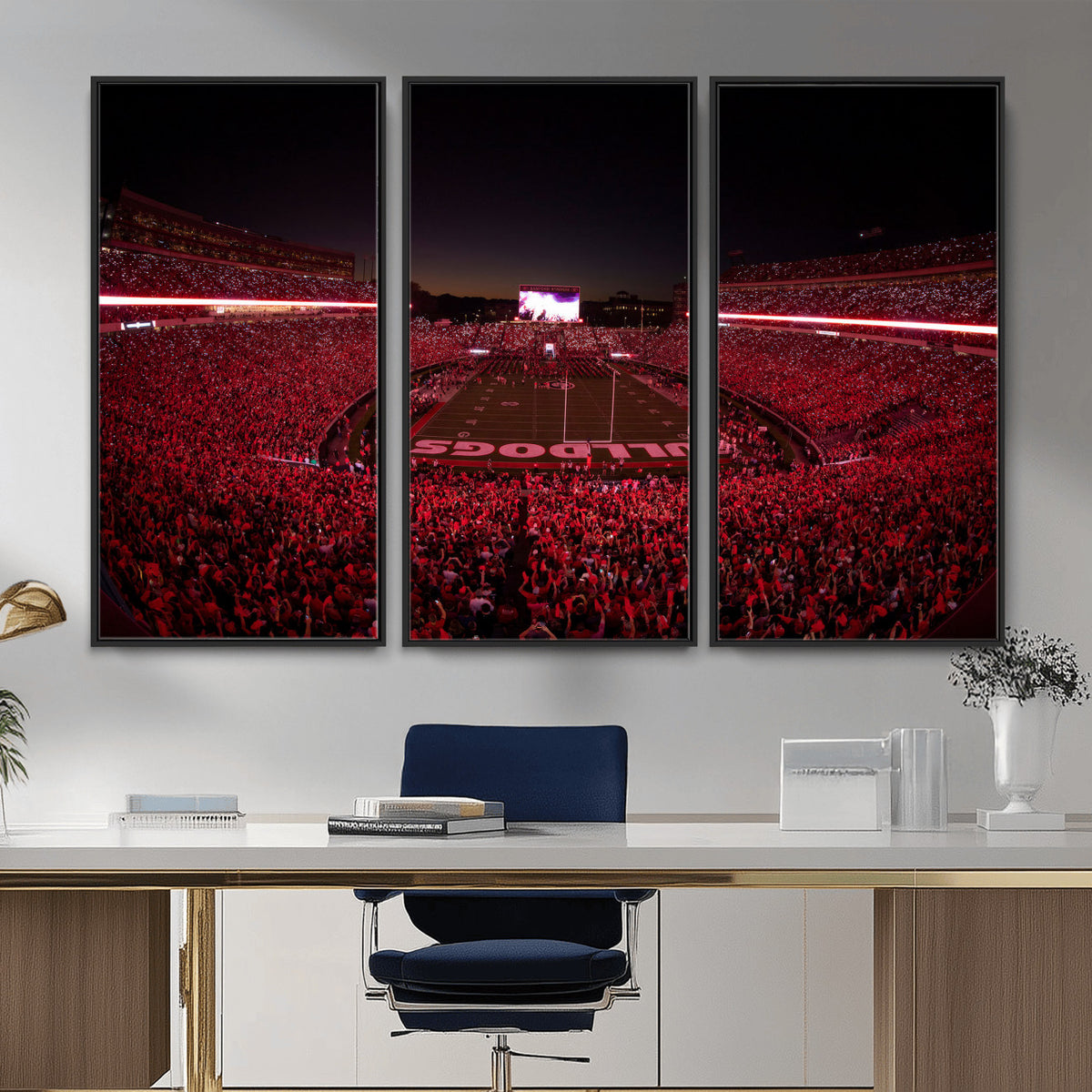 76277124-MGV-CV-36X24 - Sanford Stadium Wall Art Canvas Print – Georgia Bulldogs Football Artwork Print for Home, Office, and Sports Room Decor