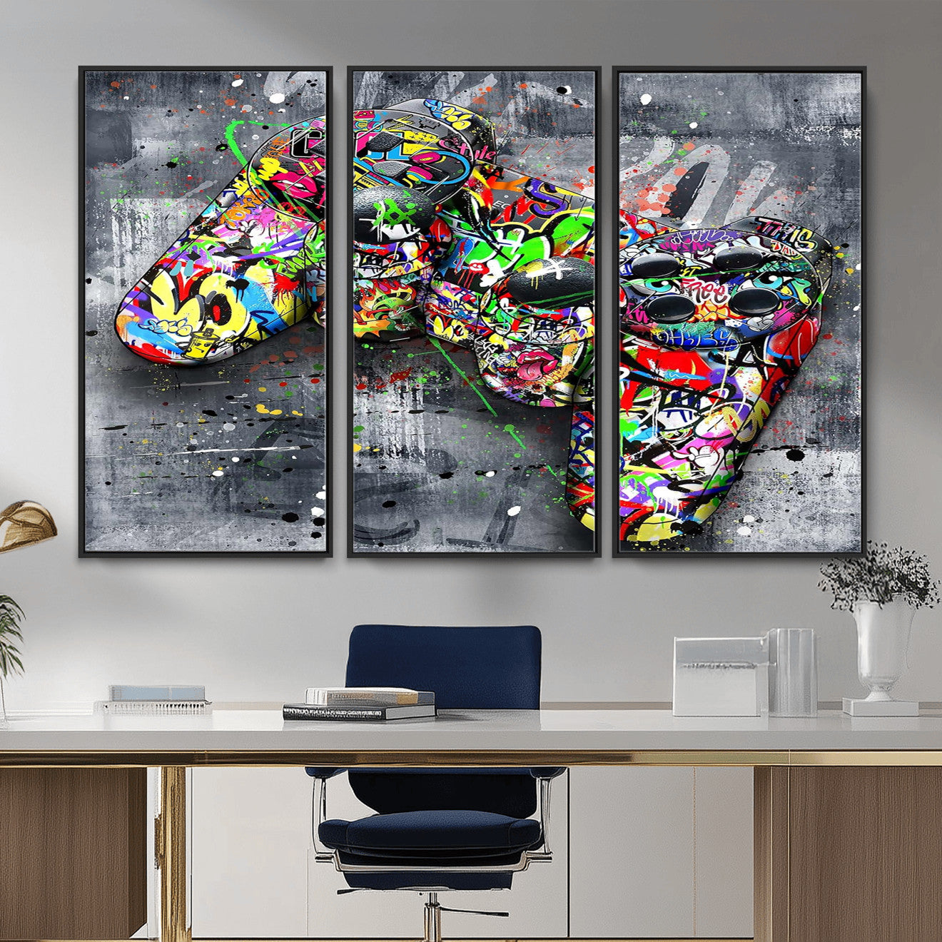 42929610-MGV-CV-36X24 - Graffiti Canvas Wall-Art For Bedroom - Gaming Wall Art For Teen Boys - Abstract Painting Pop Art Modern Home Wall Decor Ready to Hang