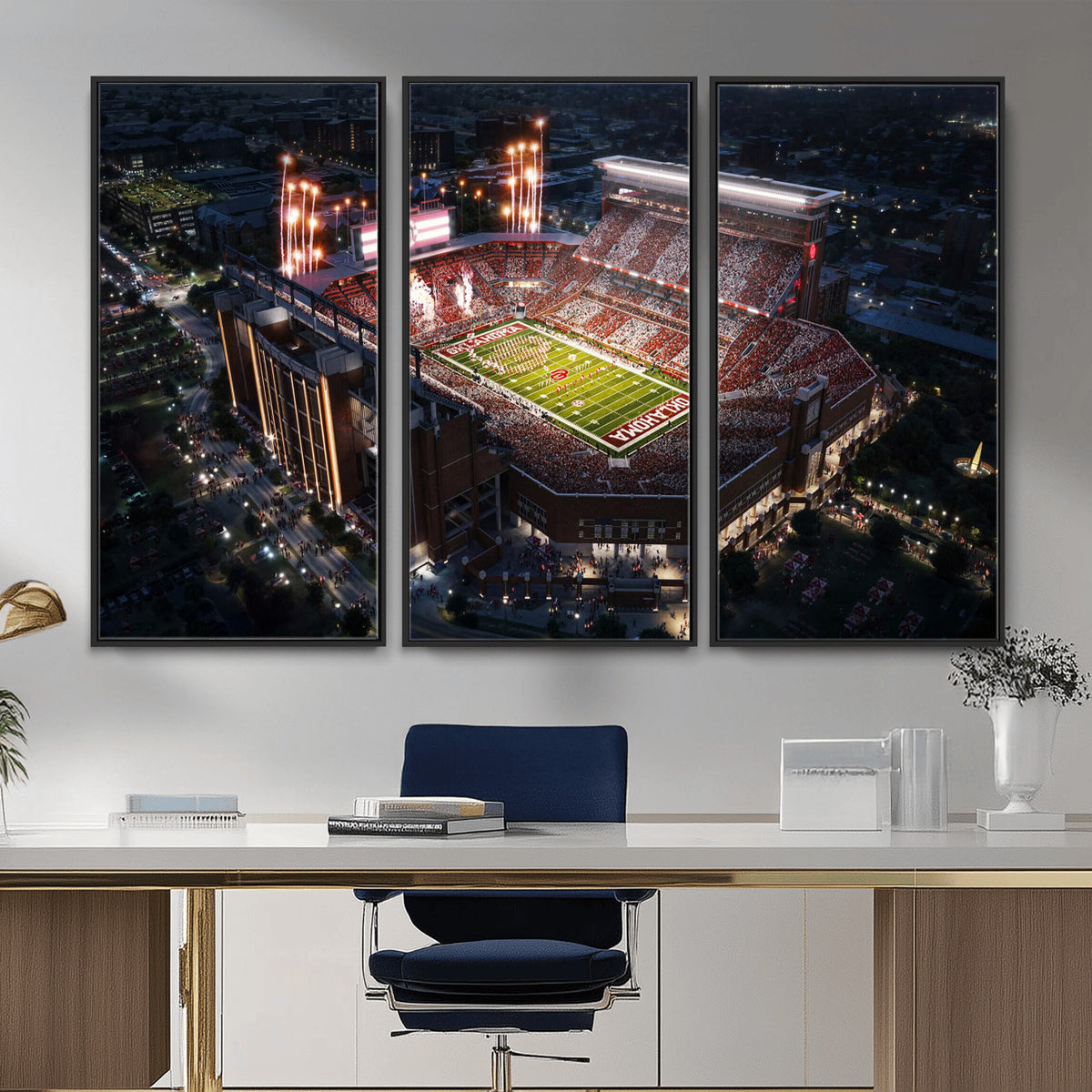 16867141-MGV-CV-36X24 - Oklahoma Memorial Stadium, Gaylord Memorial Stadium Wall Art