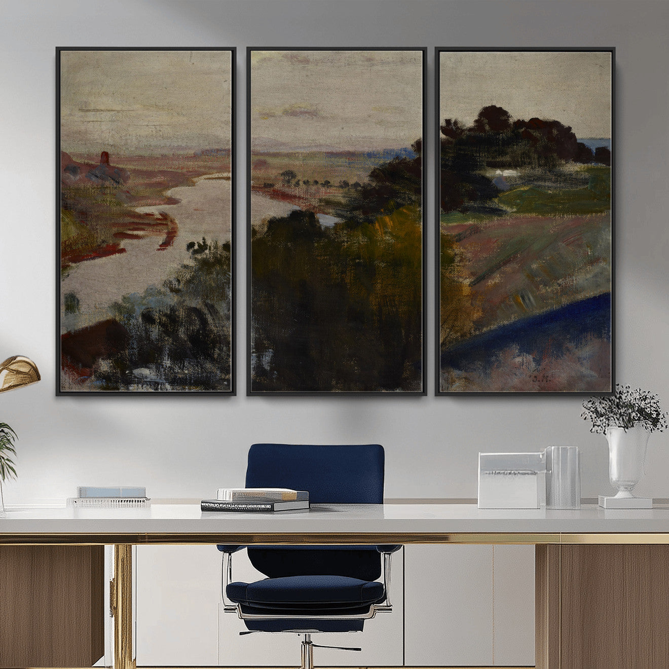 55507874-MGV-CV-36X24 - Jacek Malczewski Landscape at the Vistula Wall Art Canvas Print