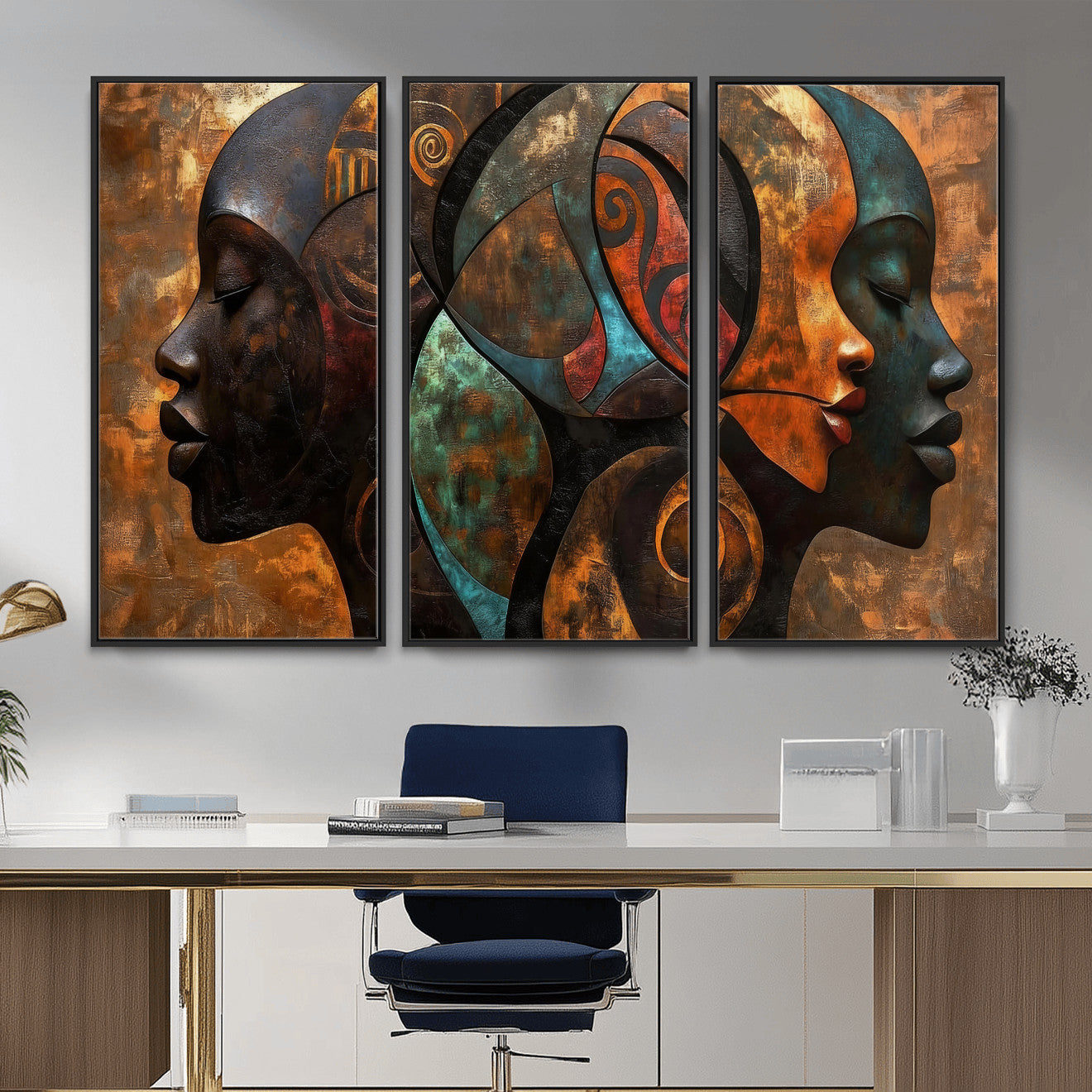 81517886-MGV-CV-36X24 - Abstract Afro American Women Wall Art Canvas Print