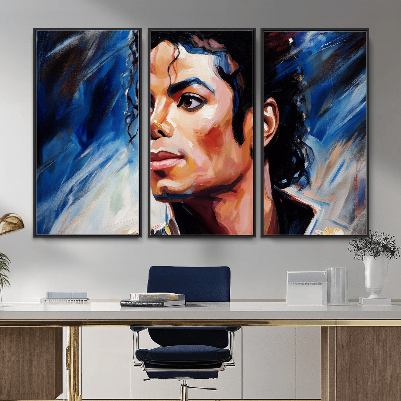 51466481-MGV-CV-36X24 - Abstract Michael Jackson Photo Wall Art Canvas Print