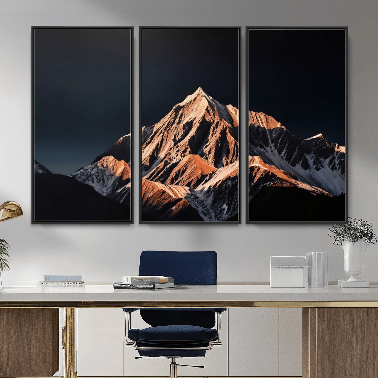 10196184-MGV-CV-36X24 - Snow Mountain Wall Art Canvas Print for Living Room Decor
