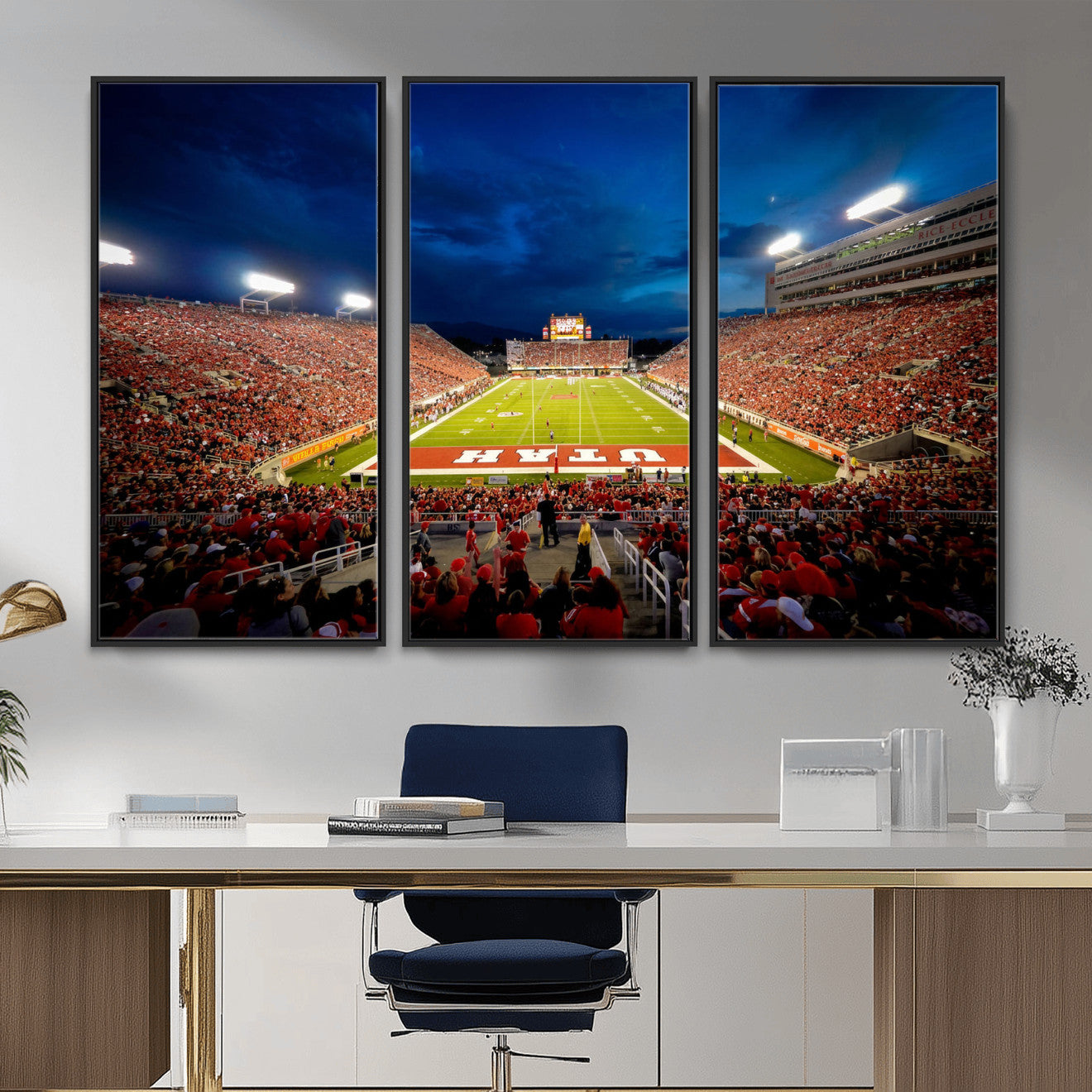 74019251-MGV-CV-36X24 - Rice-Eccles Stadium Wall Art Canvas Print - Utah Salt Lake City Stadium Print