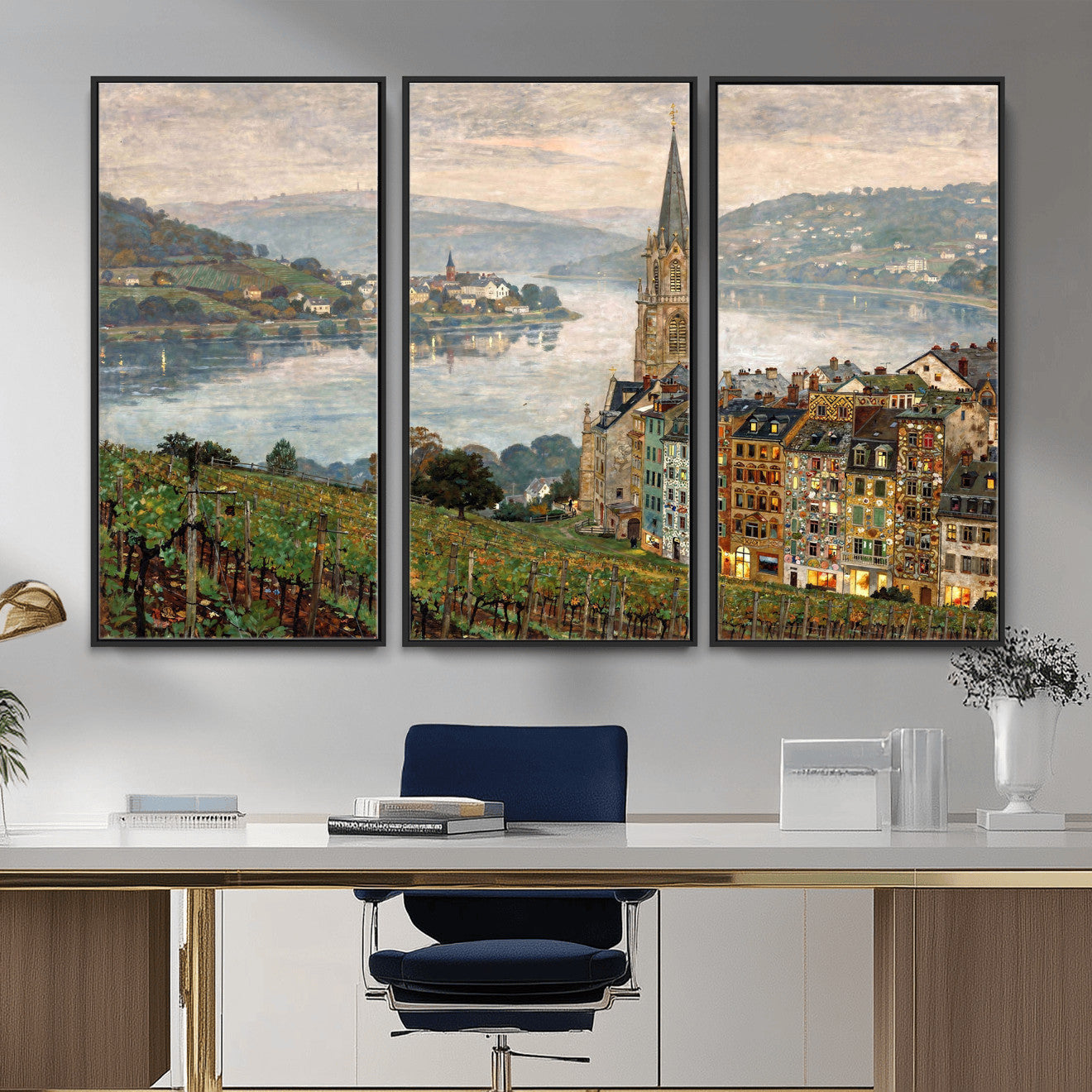 62626662-MGV-CV-36X24 - Mosel City Mosel River by Nicolai Astudin Wall Art Canvas Print