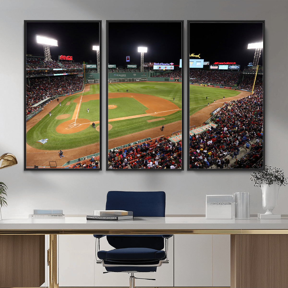86945D-MGV-CV-36X24 - Fenway Park Boston Red Sox Baseball Stadium Wall Art Canvas Print for Gift Baseball Lover MLB Wall Art College Dorm Wall Decor Baseball Gift