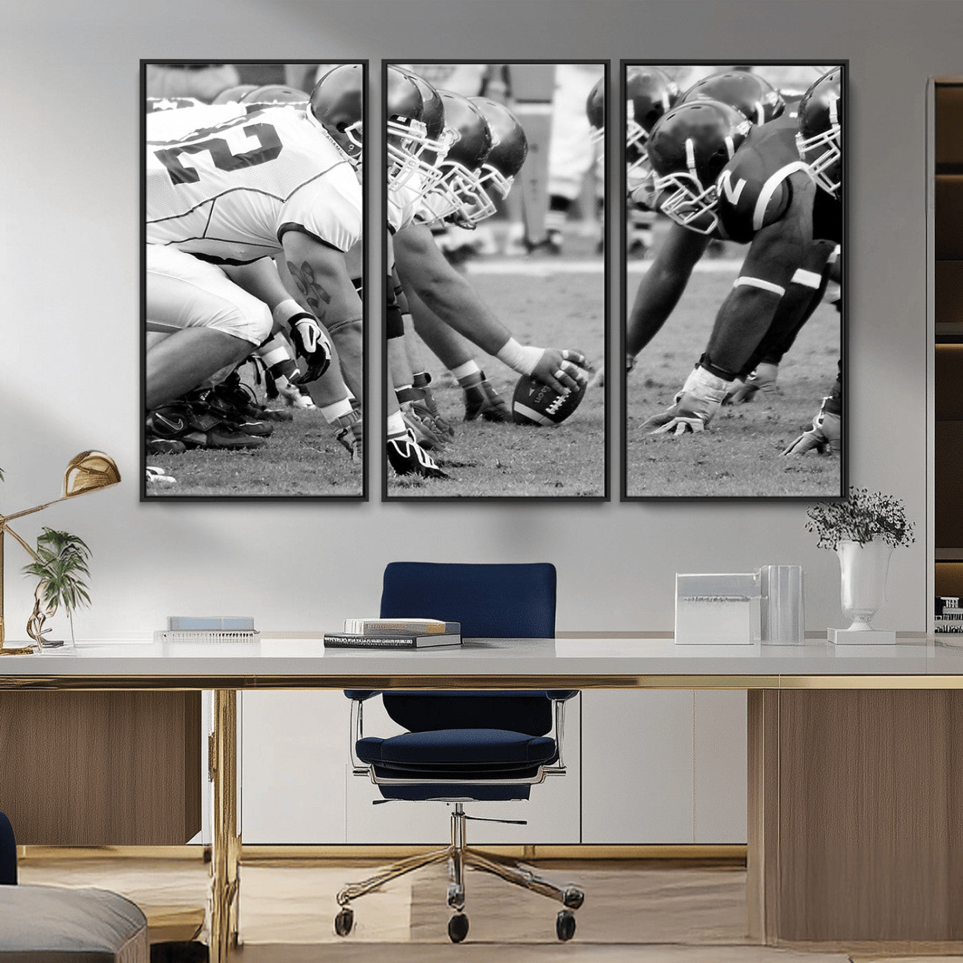 MGV-FC-48X32-3P - American Football Player Wall Art Canvas Print