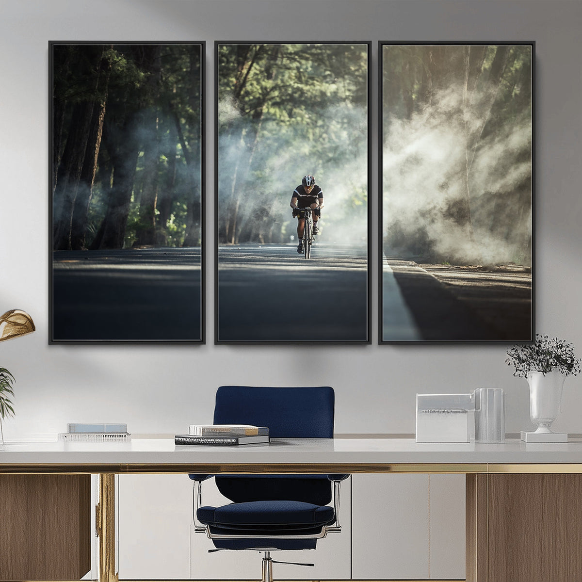 60298-MGV-CV-36X24 - Cycling Road Bike in the Morning, Cycling Road Bike Canvas Print