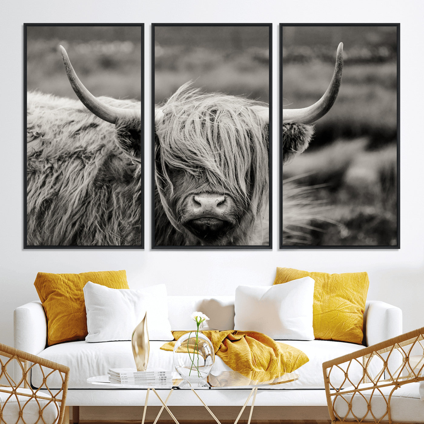67365-MGV-CV-36X24-Cow Focus Canvas Wall Art Print