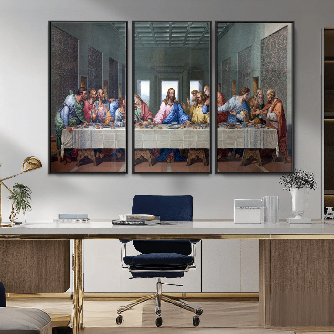 MGV-FC-48X32-3P - The Last Supper Multi Panel Canvas Wall Art