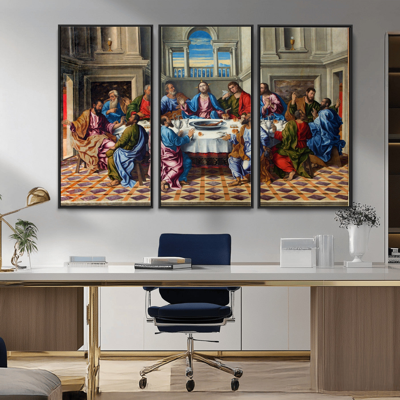 MGV-FC-48X32-3P - The Last Supper Multi Panel Canvas Wall Art
