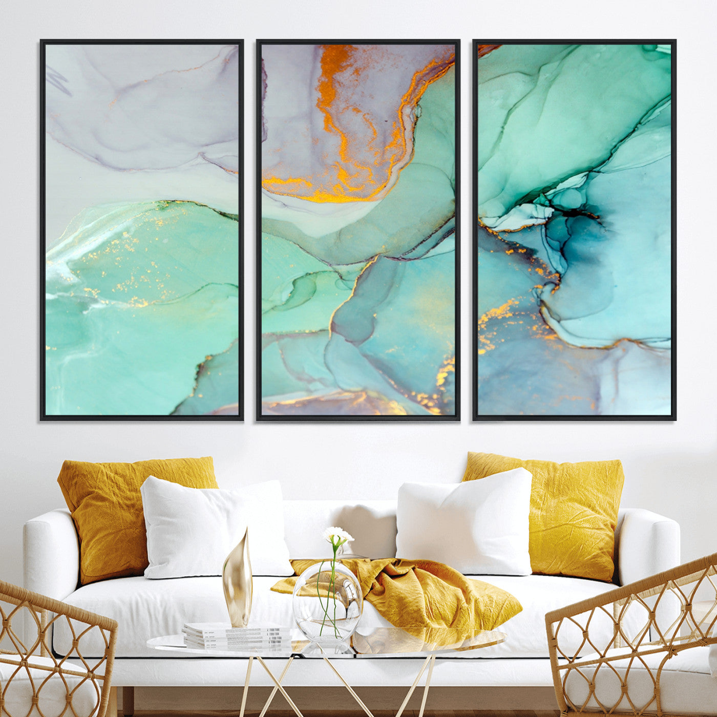 36934-MGV-CV-36X24-Colorful Marble Fluid Effect Canvas Wall Art Print
