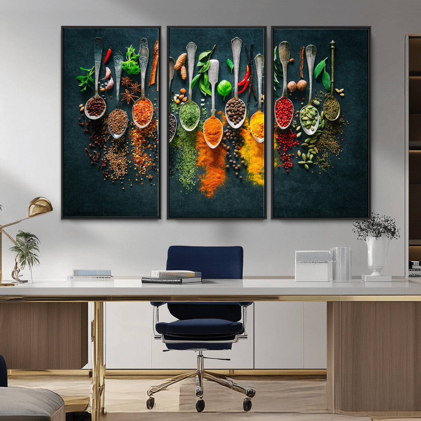 MGV-FC-48X32-3P - Herbs and Spices Kitchen Wall Art Canvas Print