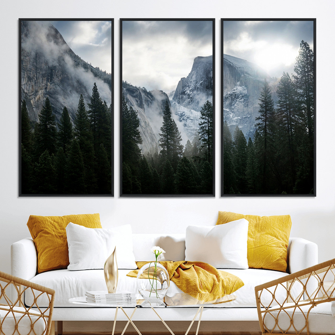98725-MGV-CV-36X24-Wall Art Foggy Forest Landscape Canvas Print