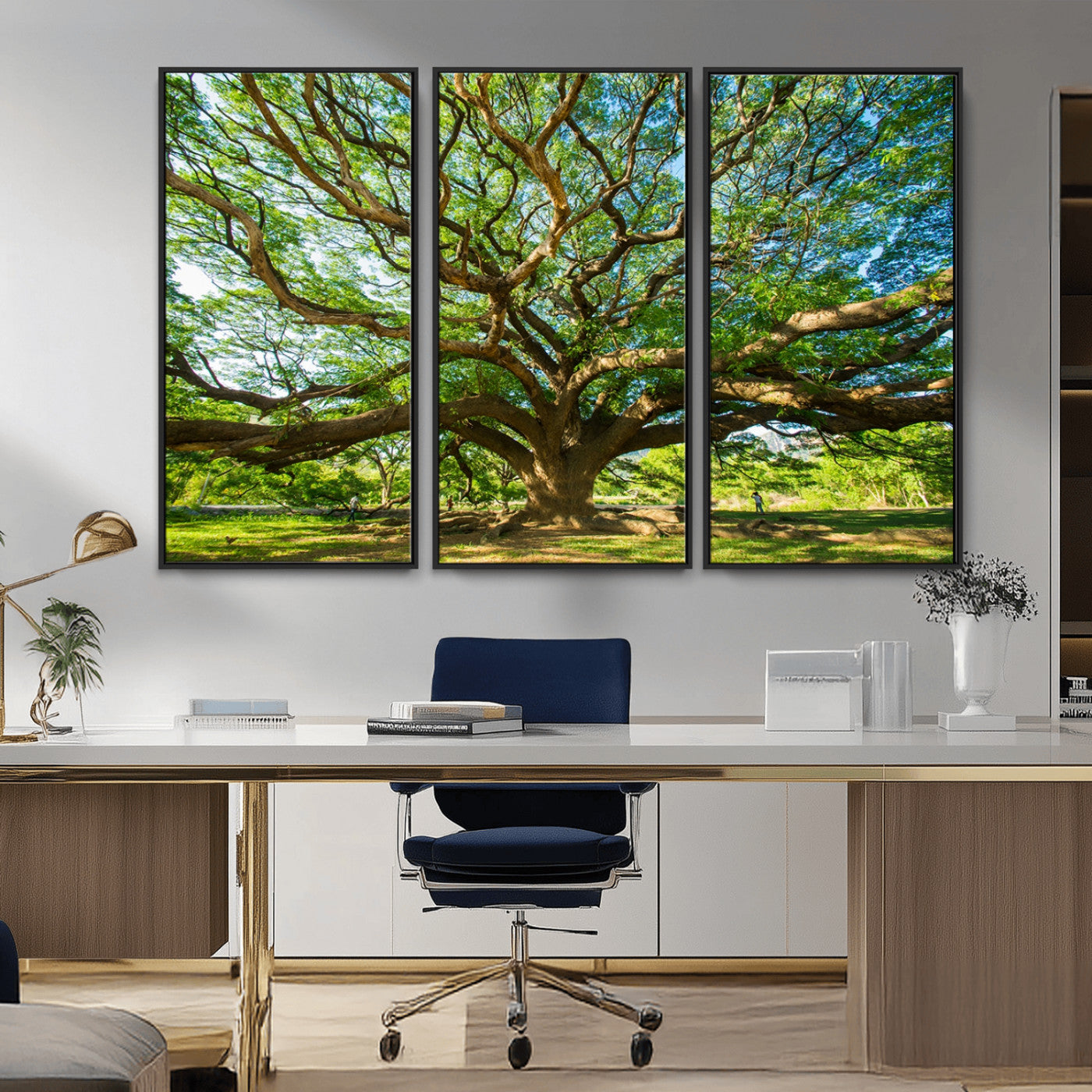 MGV-FC-48X32-3P - Angel Oak Tree Wall Art | Oak Canvas Print | Multi Panel Landscape Wall Art | Ready to Hang Wall Art