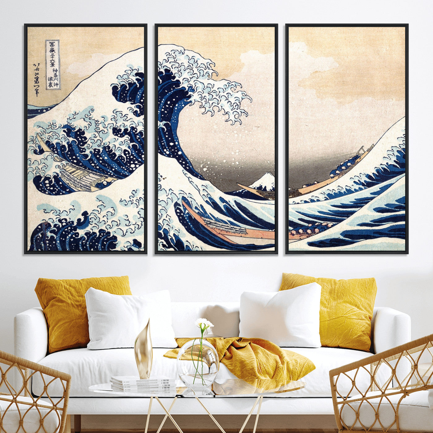 35635-MGV-CV-36X24-Wall Art Kanagawa Canvas Artwork Abstract Print