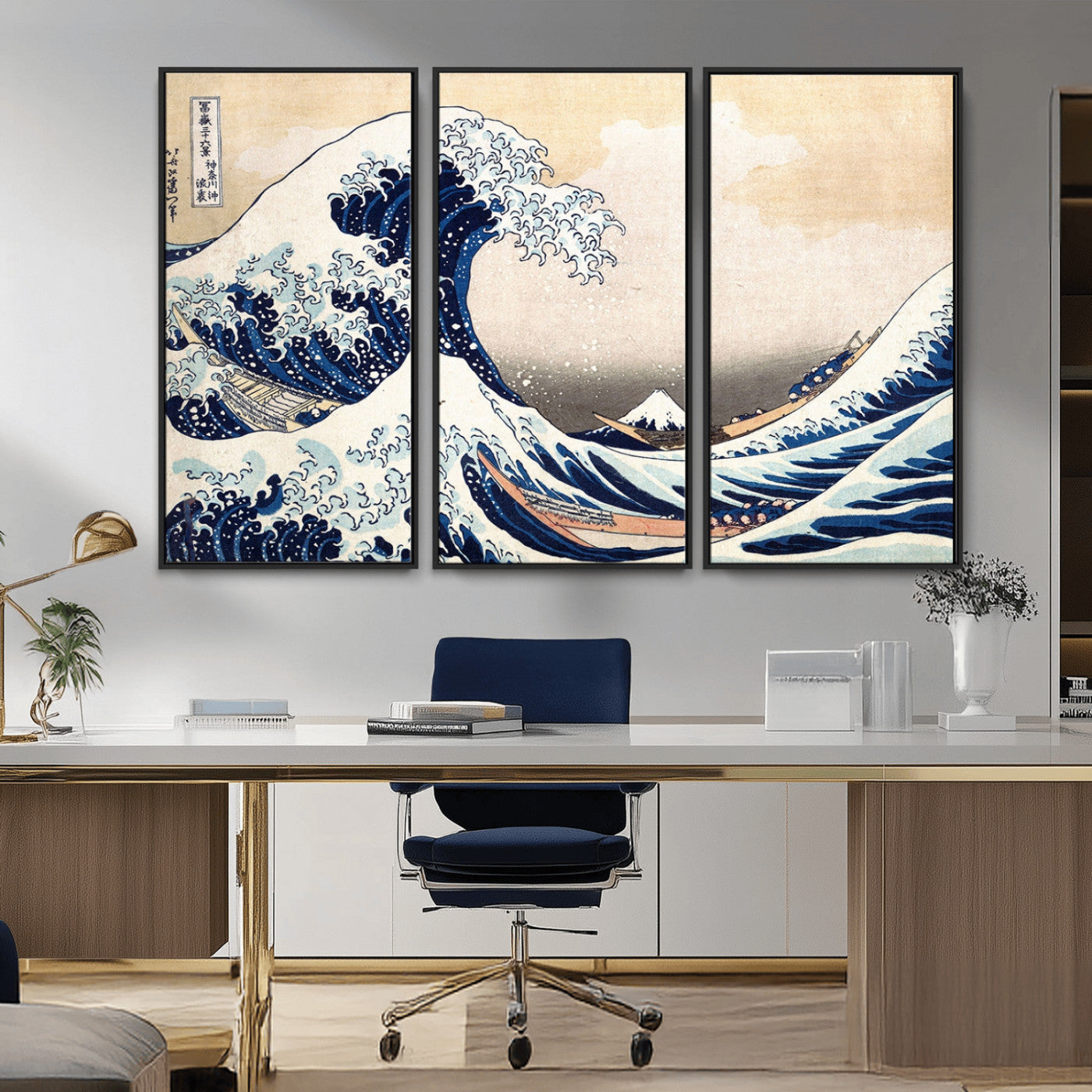 MGV-FC-48X32-3P - Hokusai: The Breaking Wave off Kanagawa Canvas Print