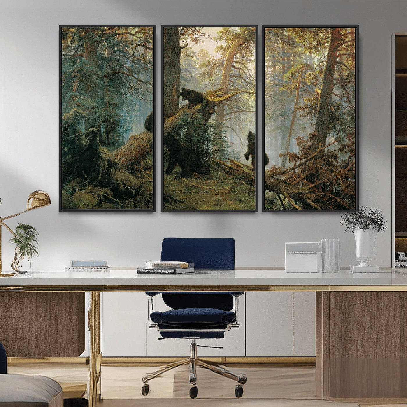 MGV-FC-48X32-3P - Grizzly Bear Cubs Wall Art Canvas Print