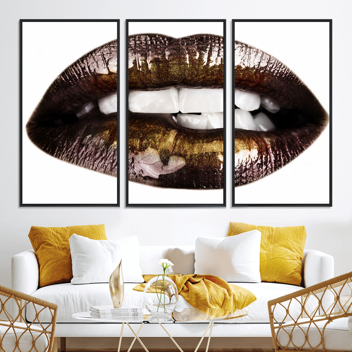 67580-MGV-CV-36X24-Close Up Lips Wall Art Canvas Print