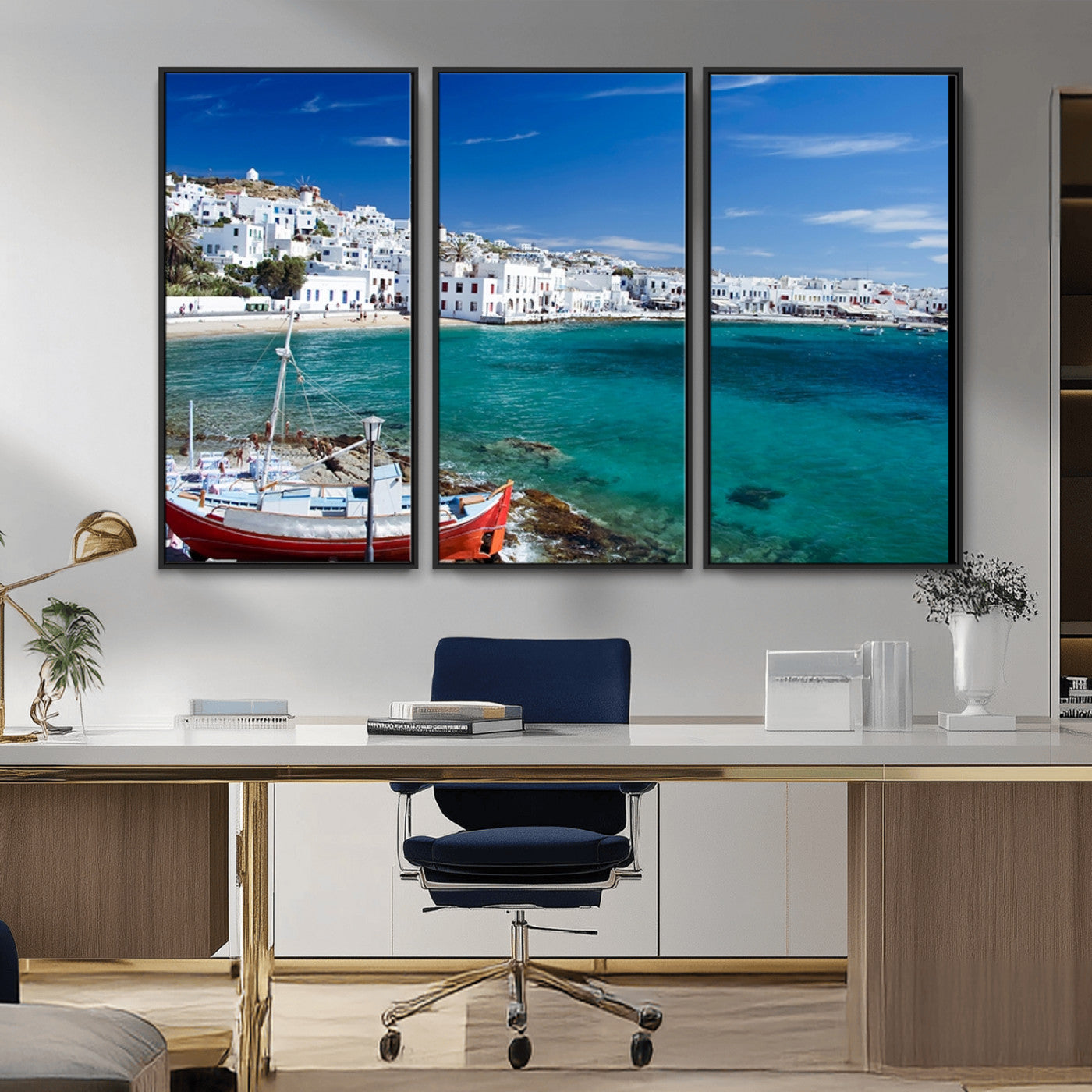 MGV-FC-48X32-3P - Santorini Wall Art Canvas Print