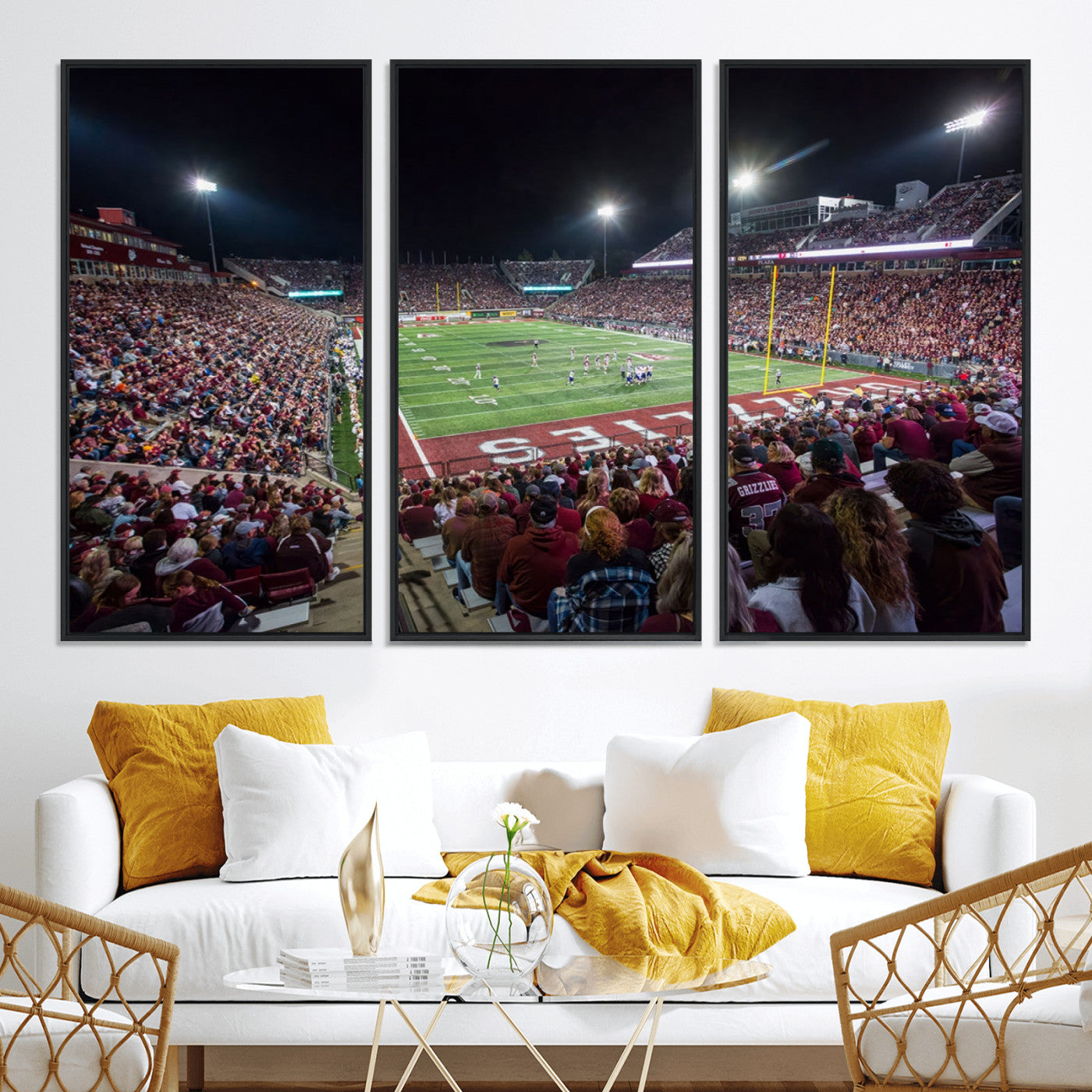 56191-MGV-CV-36X24-American Football Wall Art Canvas Print, Stadium Sport Wall Art Print