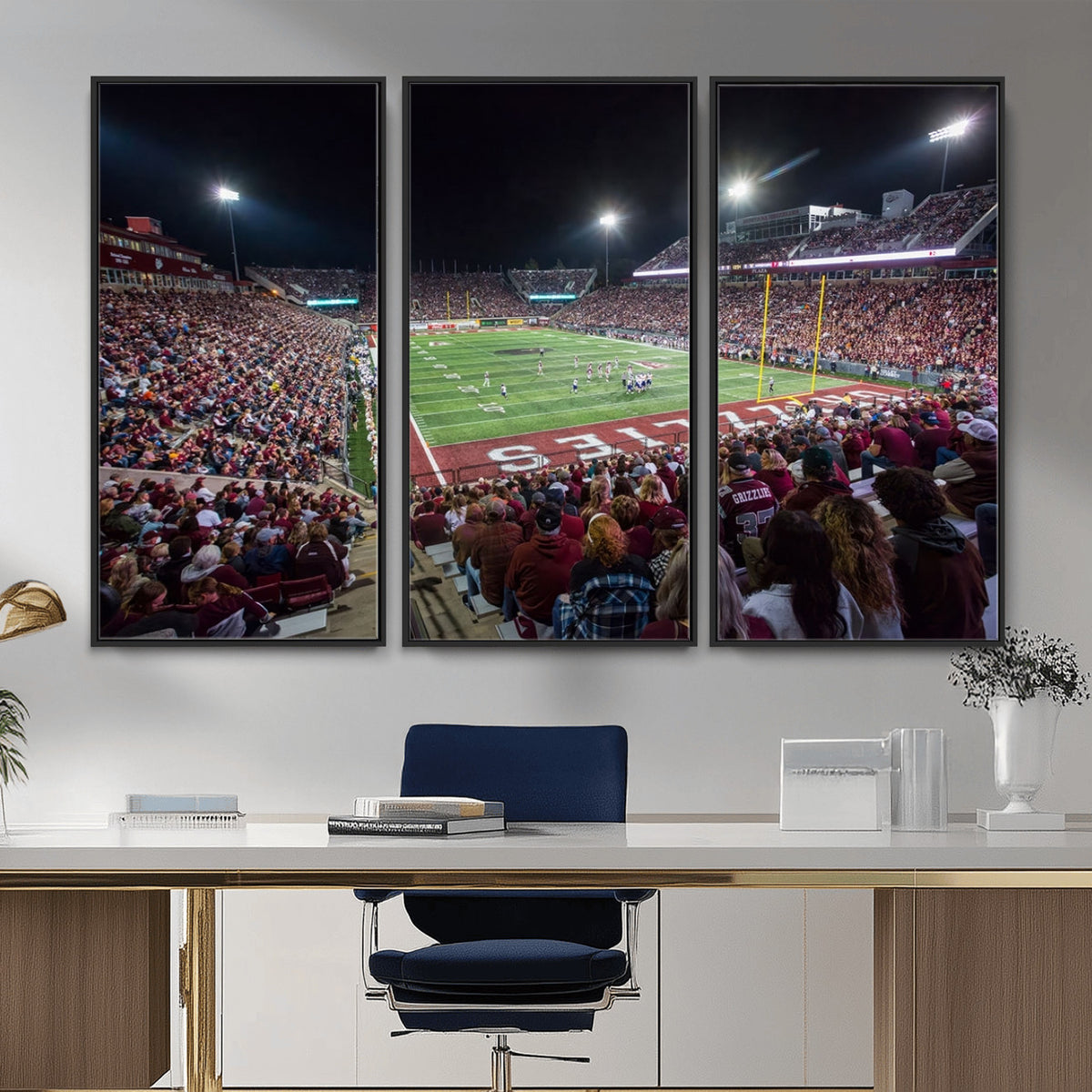 56191-MGV-CV-36X24 - Washington Grizzly Stadium American Football Wall Art Canvas Print, Sports Wall Art Print, Game Room Decor-1