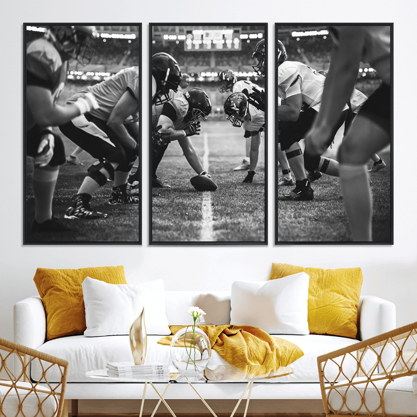 13273-MGV-CV-36X24-American Football Wall Art Canvas Print, Stadium Sport Wall Art Print
