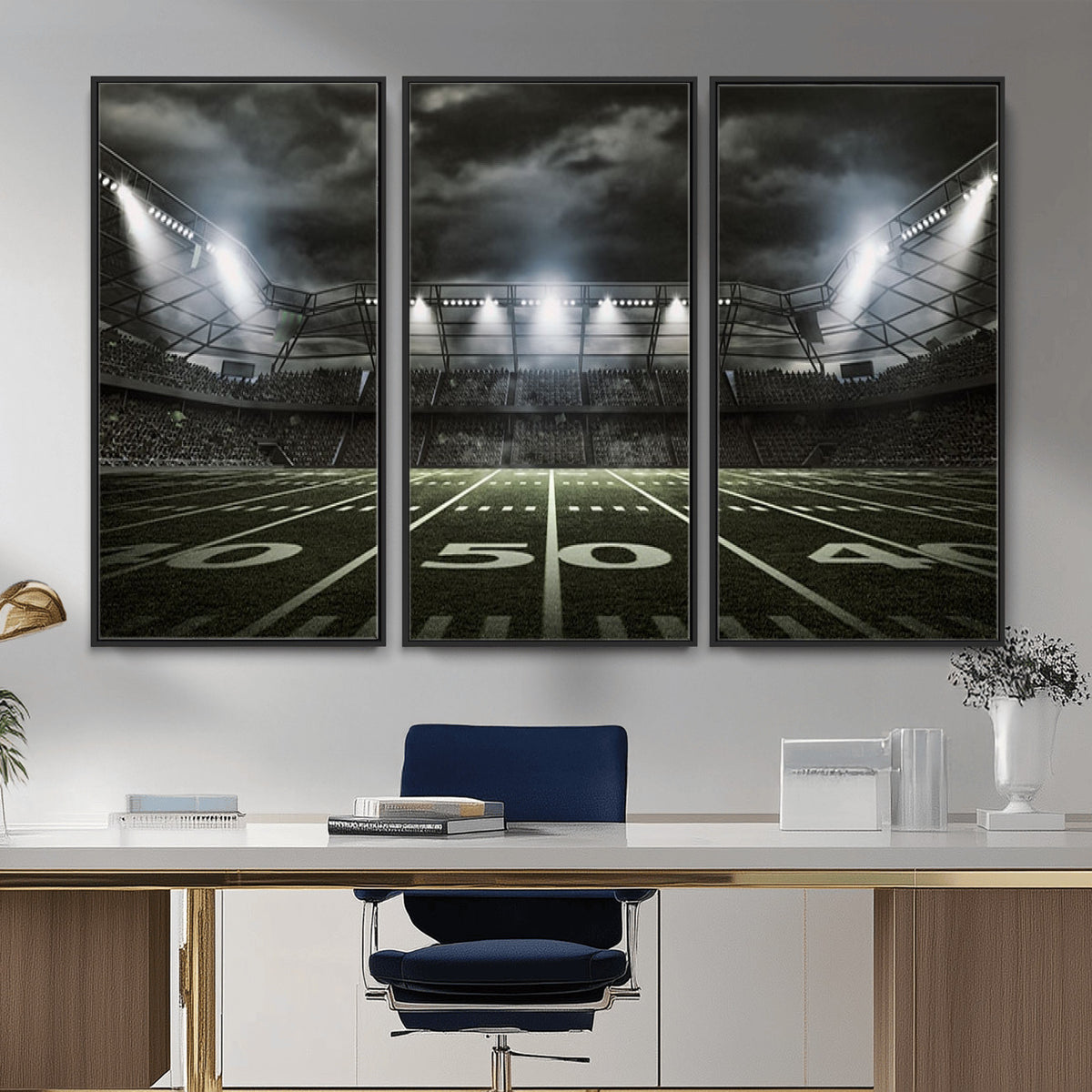 90107-MGV-CV-36X24 - American Football Stadium Wall Art Canvas Print, Stadium Sport Wall Art Print