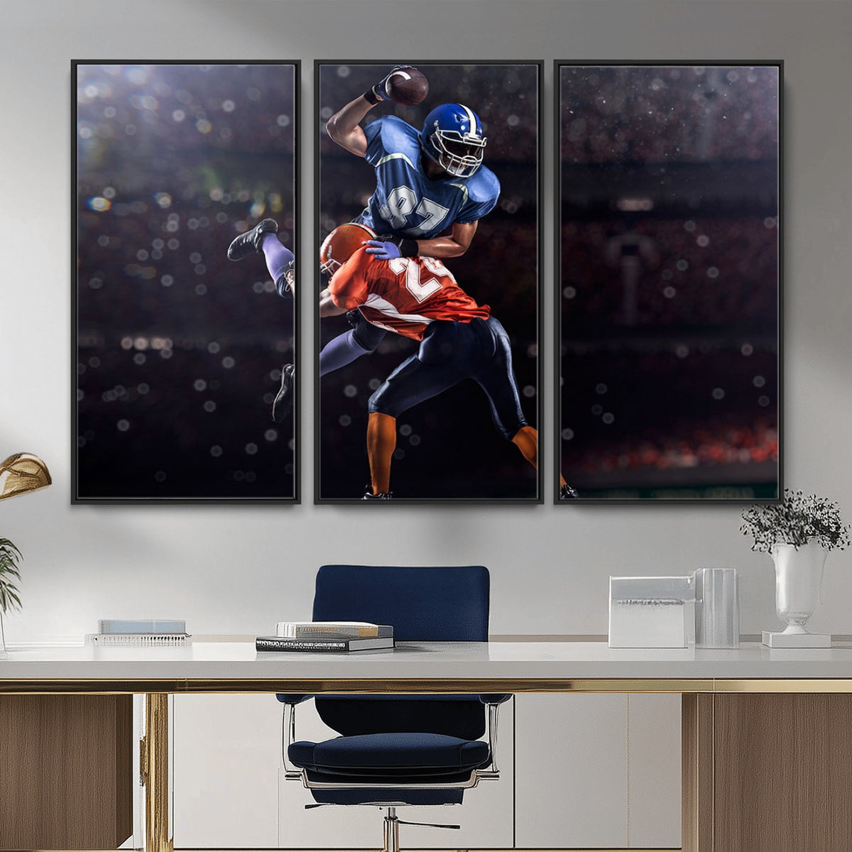 76491-MGV-CV-36X24 - American Football Wall Art Canvas Print, Stadium Sport Wall Art Print