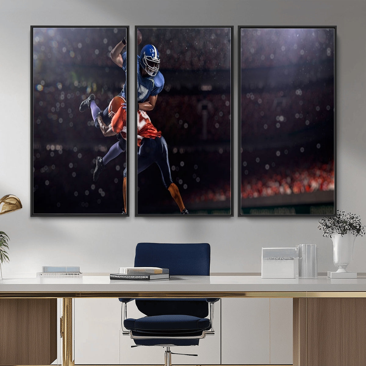 68009-MGV-CV-36X24 - American Football Wall Art Canvas Print, Stadium Sport Wall Art Print