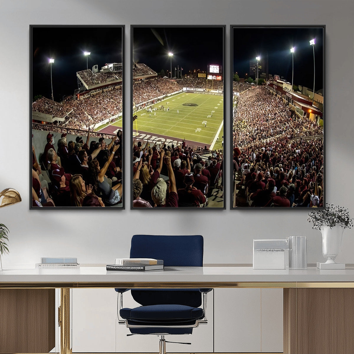 94126-MGV-CV-36X24 - Washington-Grizzly Stadium Canvas Wall Art | Exciting Game Night Atmosphere in Panoramic View