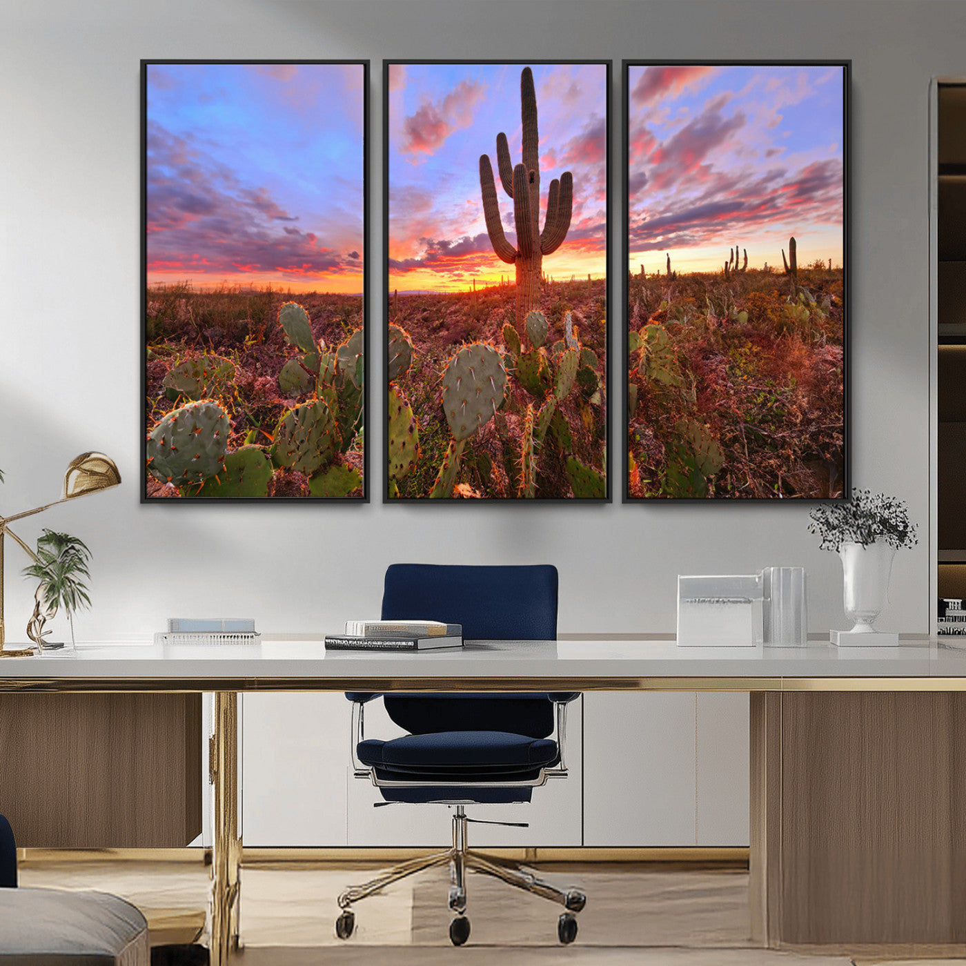 MGV-FC-48X32-3P - Arizona Desert Sunset Wall Art Canvas Print