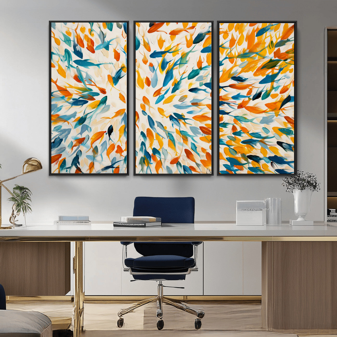 -Colorful Fish Wall Art Print – Abstract Ocean-Inspired Wall Art for Modern Spaces | Framed Canvas,