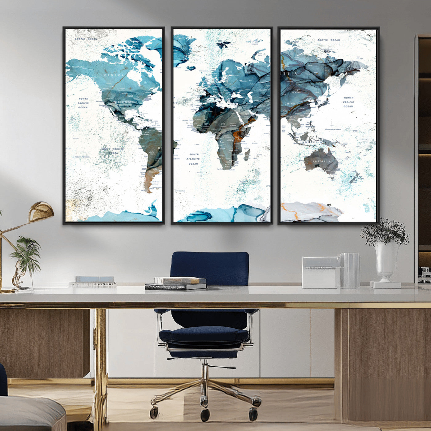 MGV-FC-48X32-3P - Push Pin World Map Canvas Print – Framed Wall Art for Couples to Track Their Travels – Anniversary