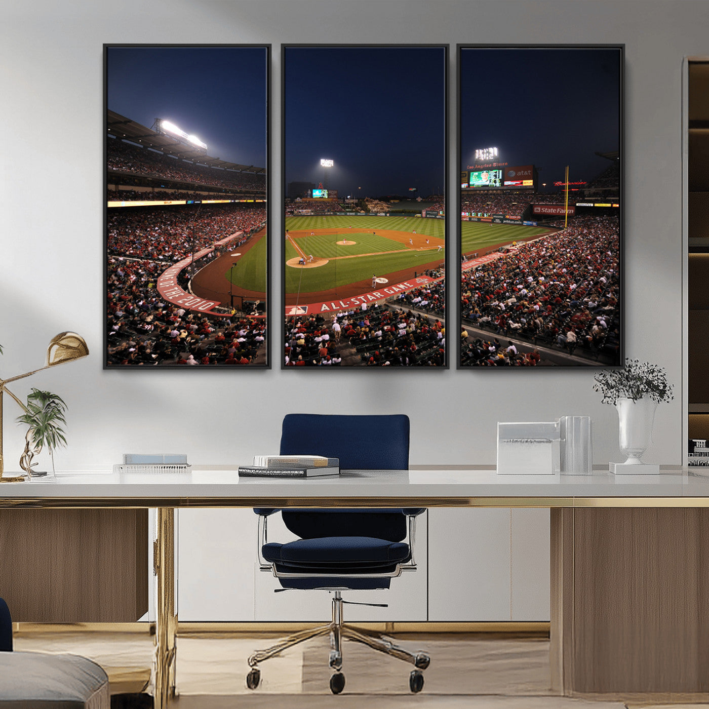 MGV-FC-48X32-3P - Los Angeles Angels Baseball Team Print - Anaheim Angel Stadium Wall Art Canvas Print