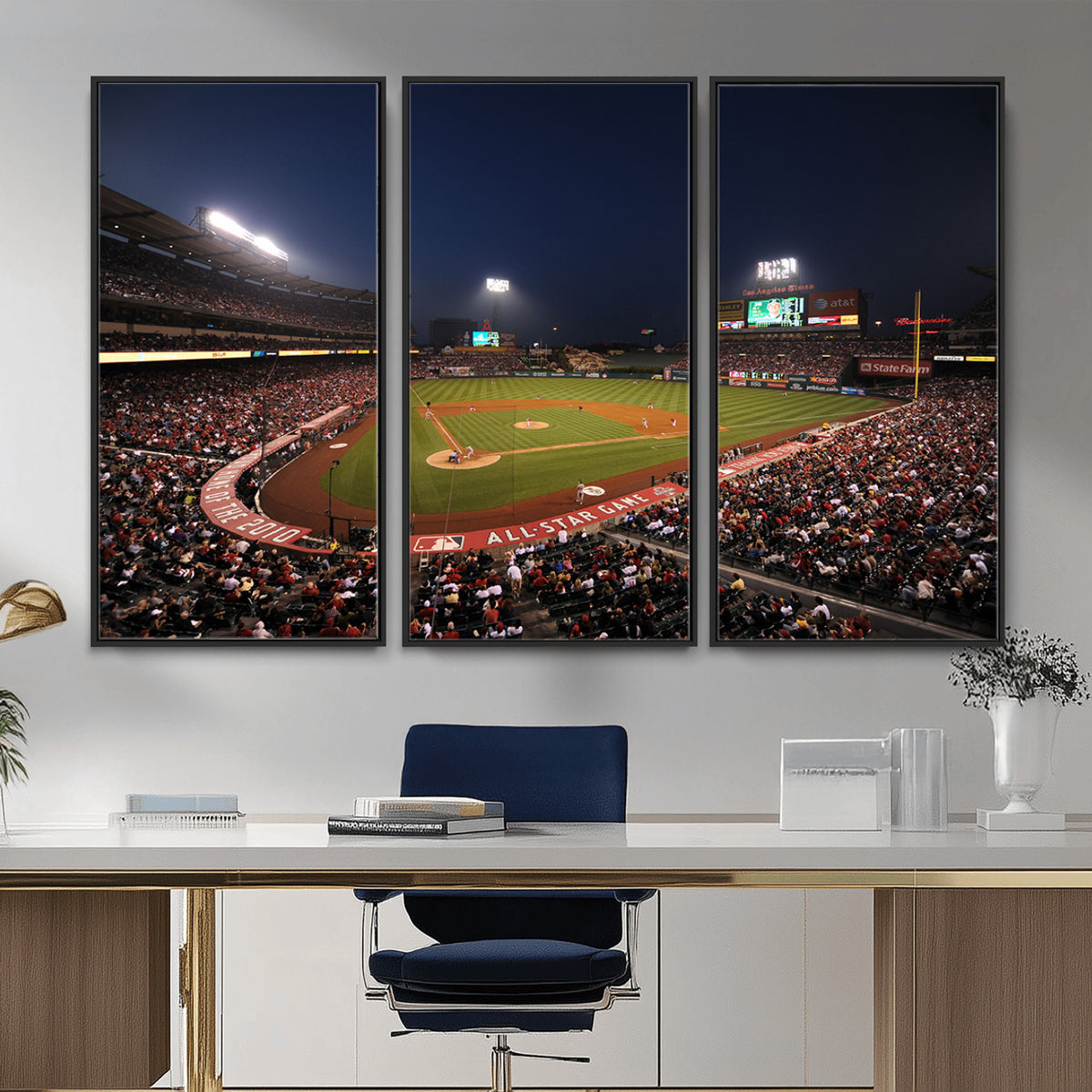 88896-MGV-CV-36X24 - Los Angeles Angels Baseball Team Print, Anaheim Angel Stadium Wall Art