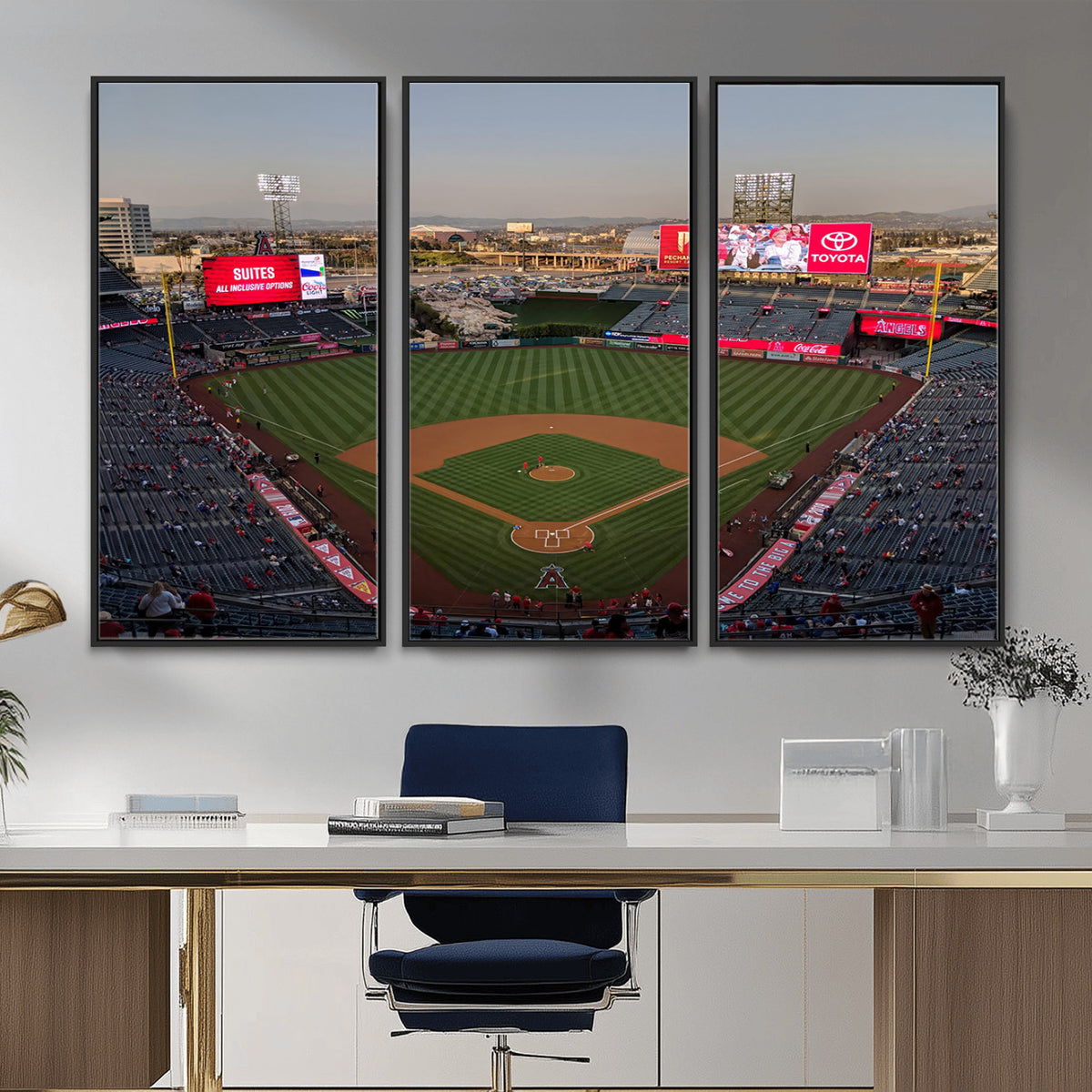 45864-MGV-CV-36X24 - Los Angeles Angels Baseball Canvas Print, Anaheim Angel Stadium Wall Art