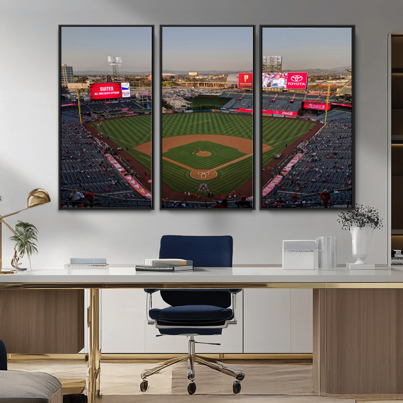 MGV-FC-48X32-3P - Los Angeles Angels Baseball Canvas Print - Anaheim Angel Stadium Wall Art Canvas Print