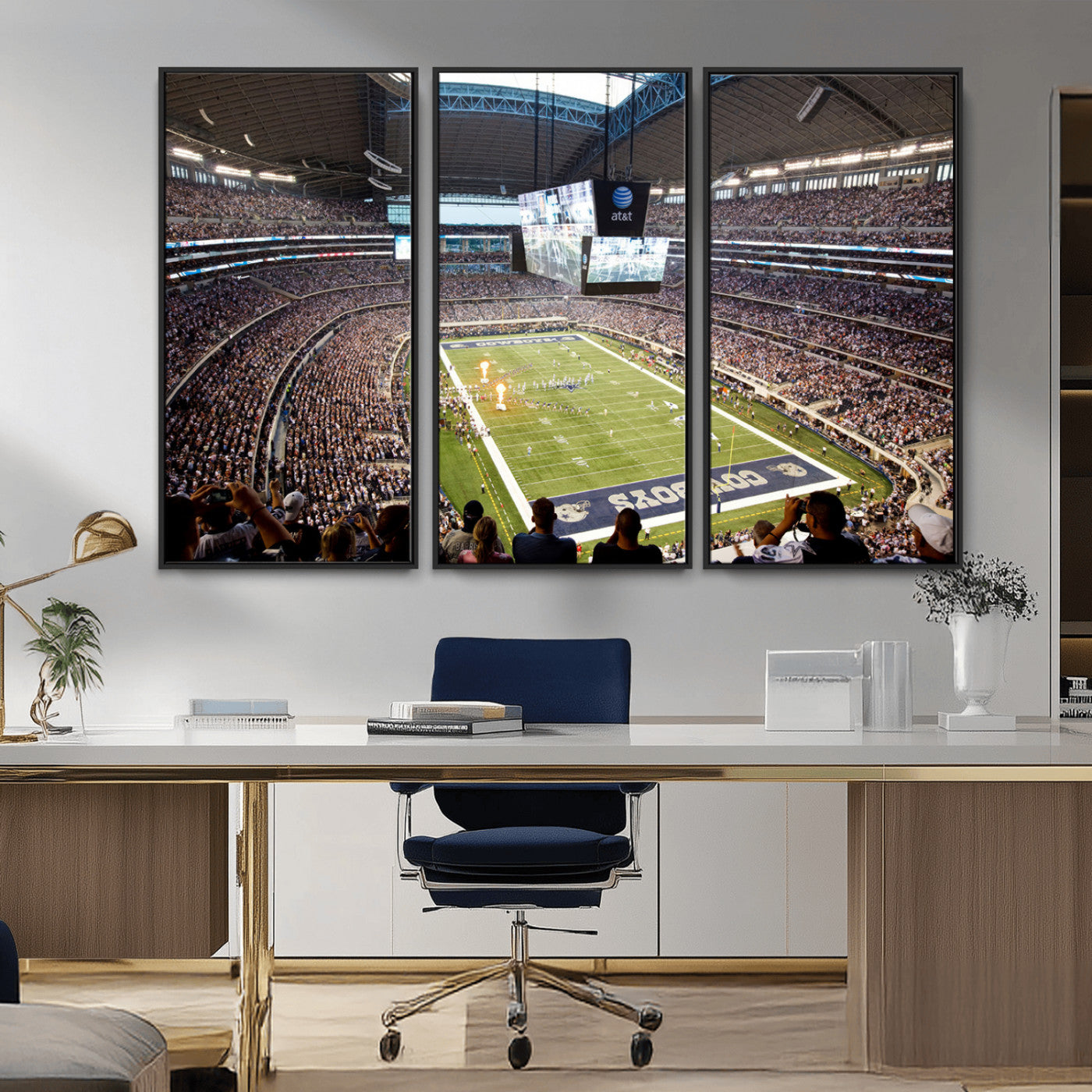 MGV-FC-48X32-3P - Dallas Cowboys Football Team Print - Arlington AT&T Stadium Wall Art Canvas Print