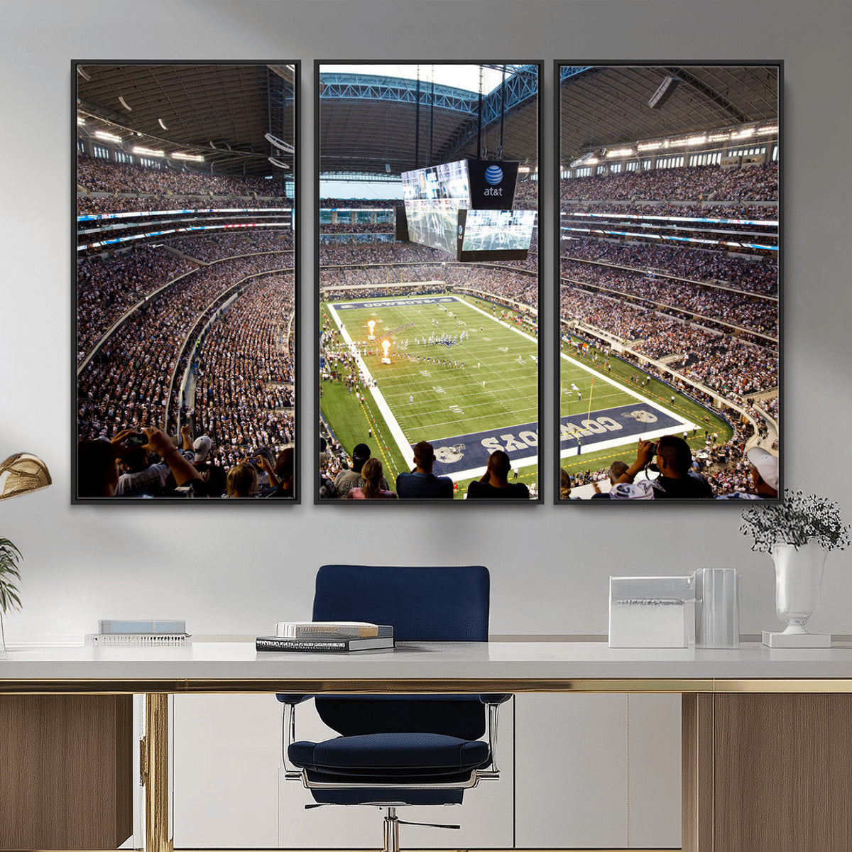 82096-MGV-CV-36X24 - Dallas Cowboys Football Team Print - Arlington AT&T Stadium Wall Art Canvas Print