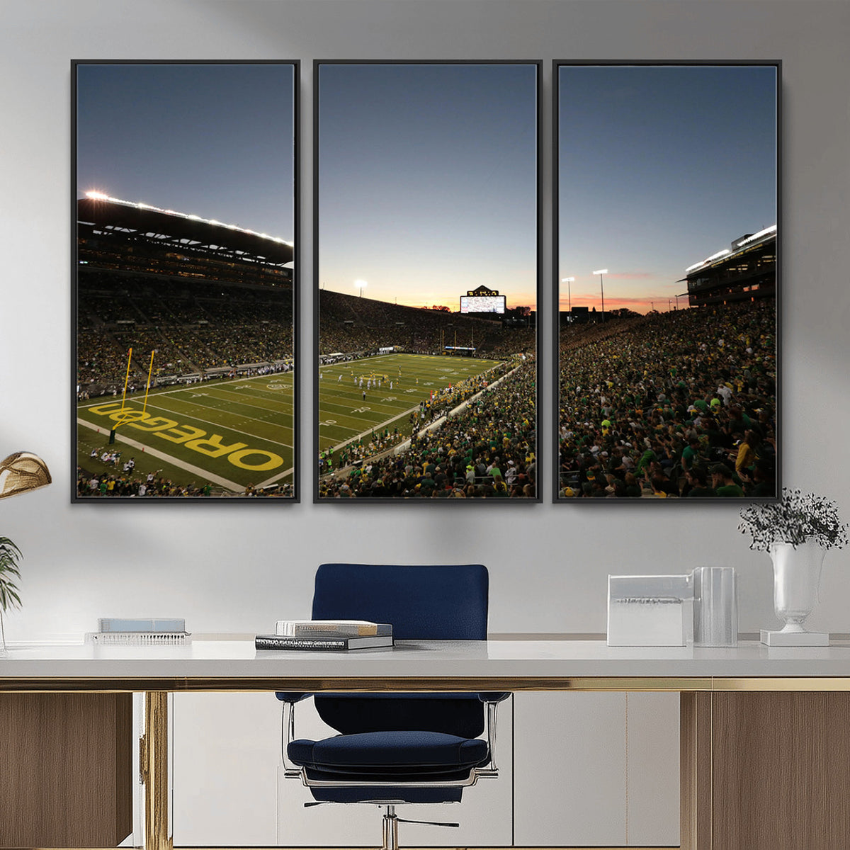 21429-MGV-CV-36X24 - Oregon Ducks Football Team Print - Eugene Autzen Stadium Wall Art Canvas Print