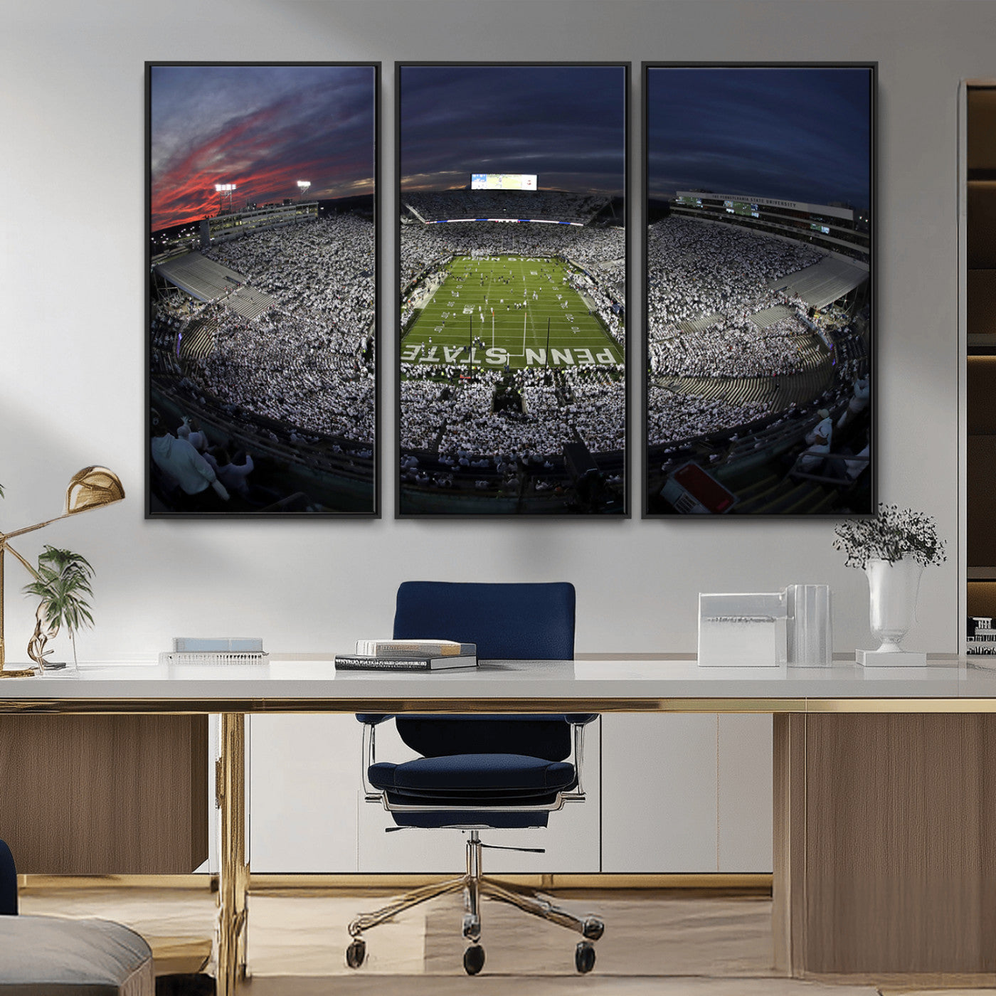 MGV-FC-48X32-3P - Penn State University Nittany Lions Football Team Print - University Park Beaver Stadium Wall Art