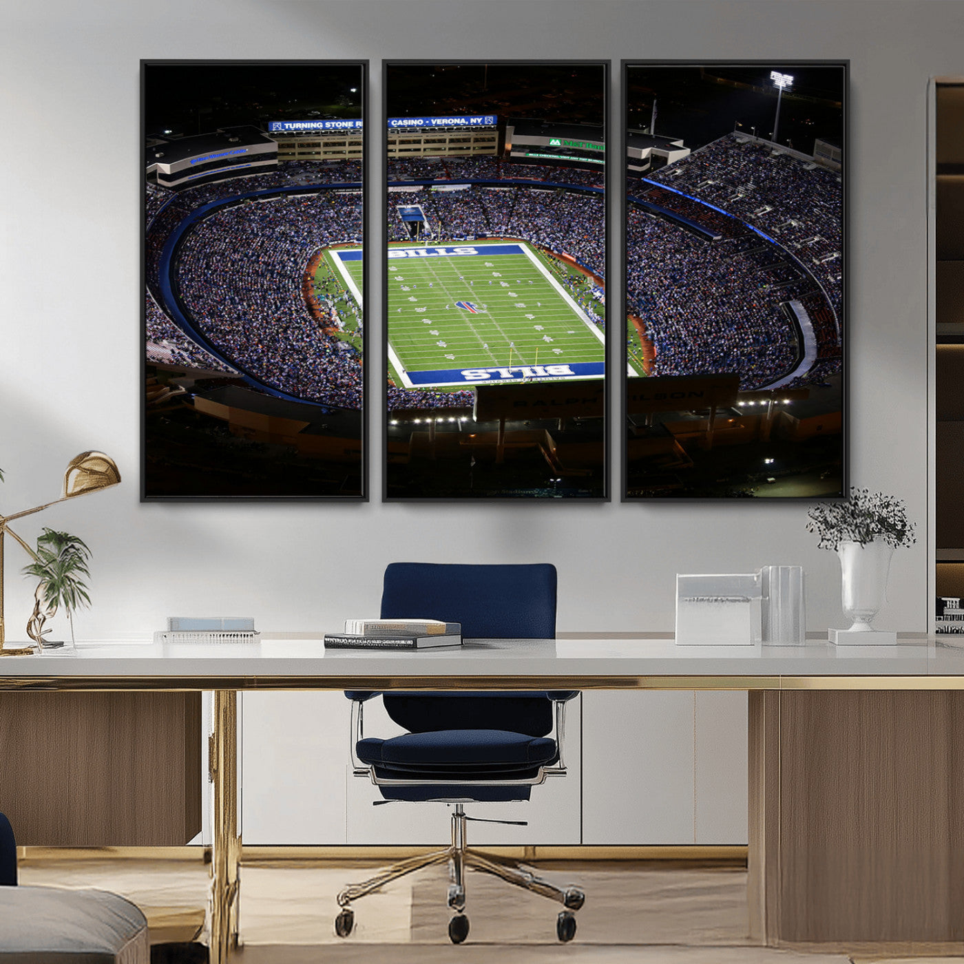 MGV-FC-48X32-3P - Buffalo Bills NFL Football Team Print - Highmark Stadium Wall Art Canvas Print