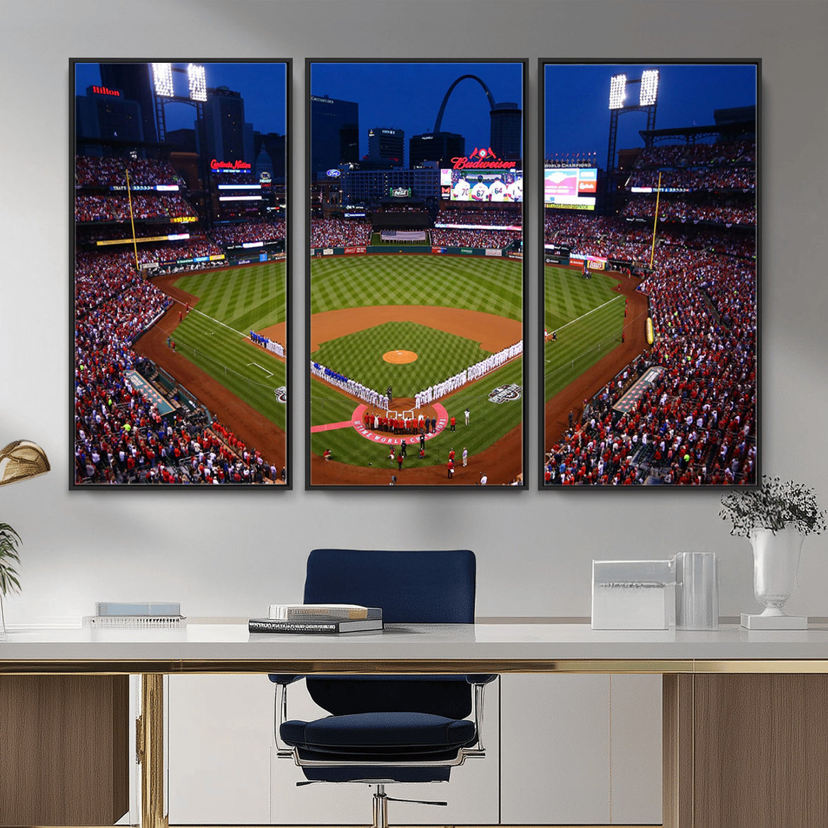 11925-MGV-CV-36X24 - St. Louis Cardinals Baseball Team Print, Busch Stadium Wall Art