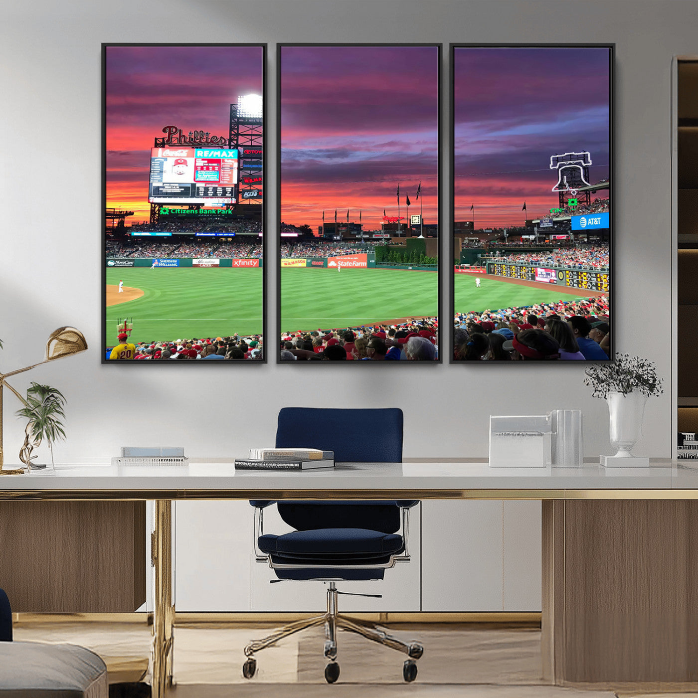 MGV-FC-48X32-3P - Philadelphia Phillies Baseball Team Print - Philadelphia Citizens Bank Park Stadium Wall Art Canvas