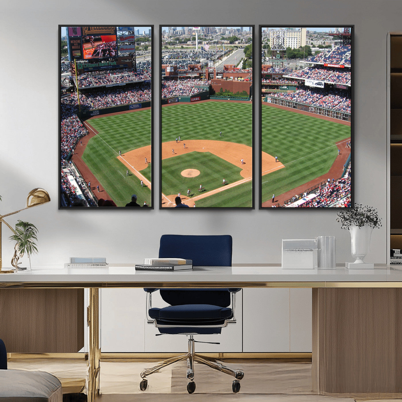 MGV-FC-48X32-3P - Philadelphia Phillies Baseball Team Print - Philadelphia Citizens Bank Park Stadium Wall Art Canvas