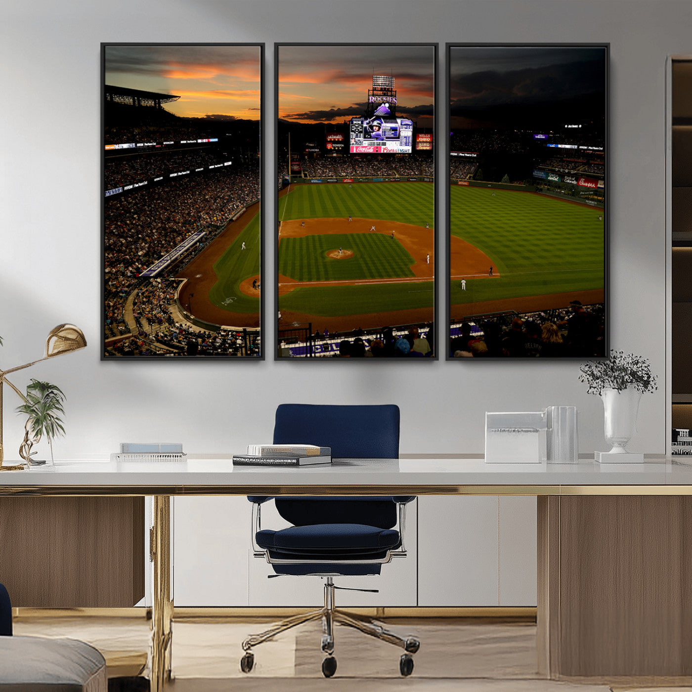 MGV-FC-48X32-3P - Colorado Rockies Coors Field Wall Art Canvas Print - MLB Baseball Stadium