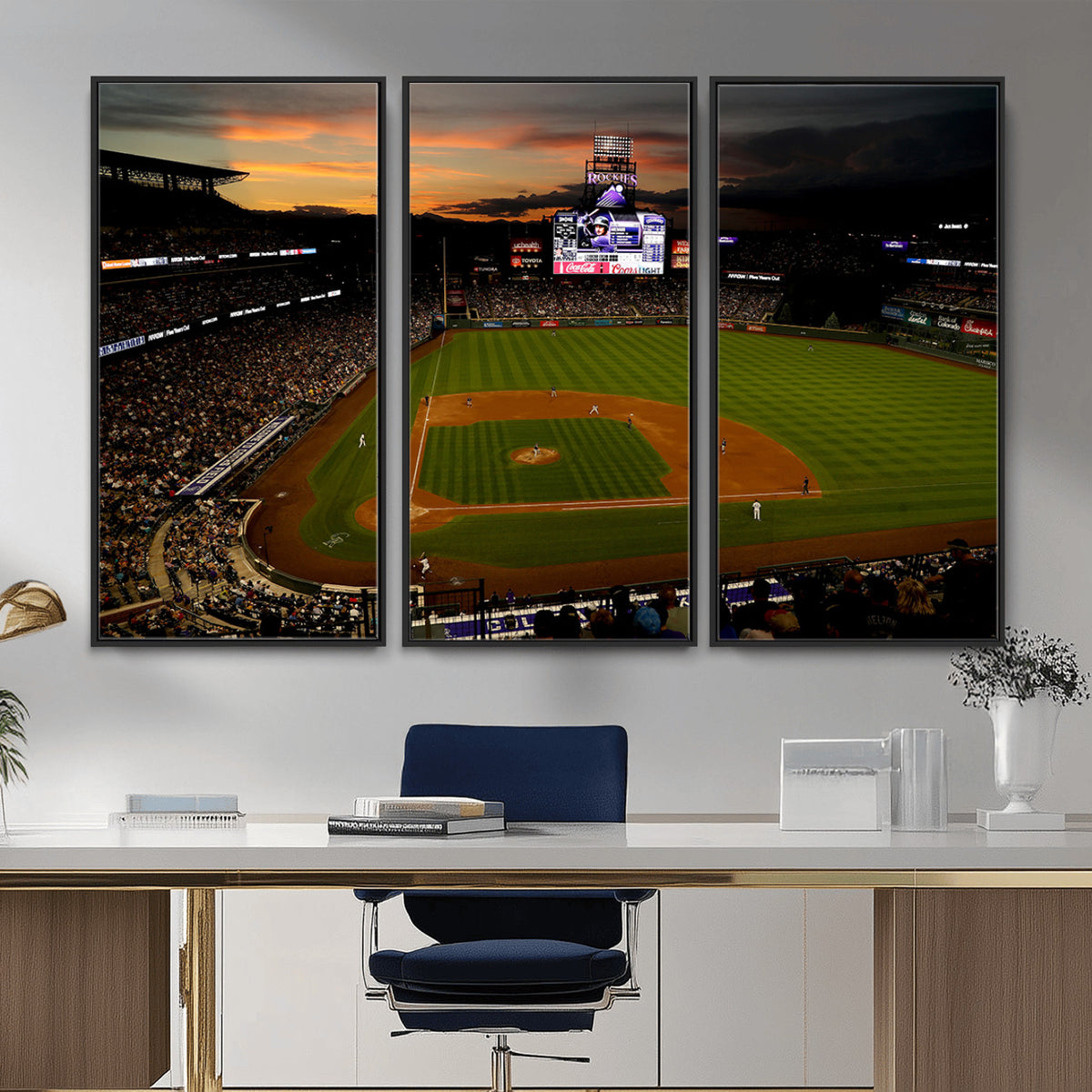 57060-MGV-CV-36X24 - Colorado Rockies Coors Field Wall Art Canvas Print - MLB Baseball Stadium